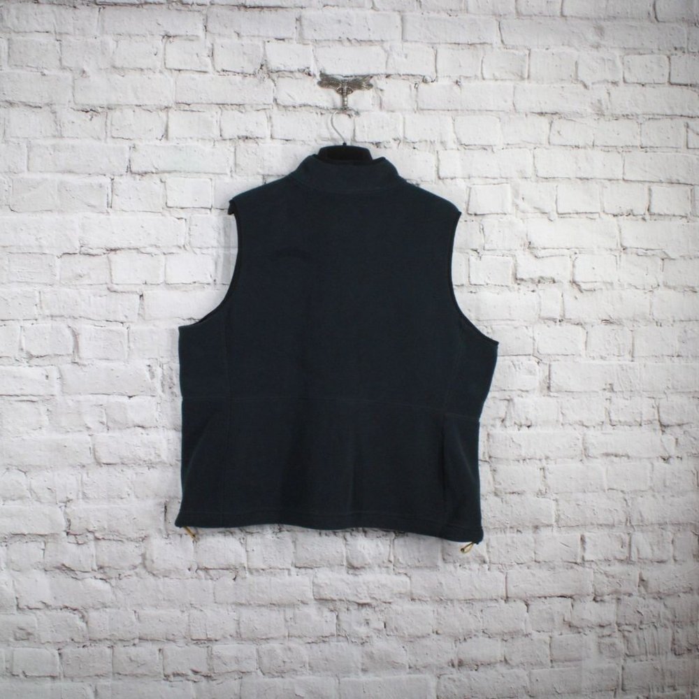 LL Bean Mountain Classic Black Fleece Full Zip Pockets Vest Size 2X - Picture 8 of 9